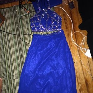 ROYAL BLUE TWO PIECE PROM OR FORMAL DRESS